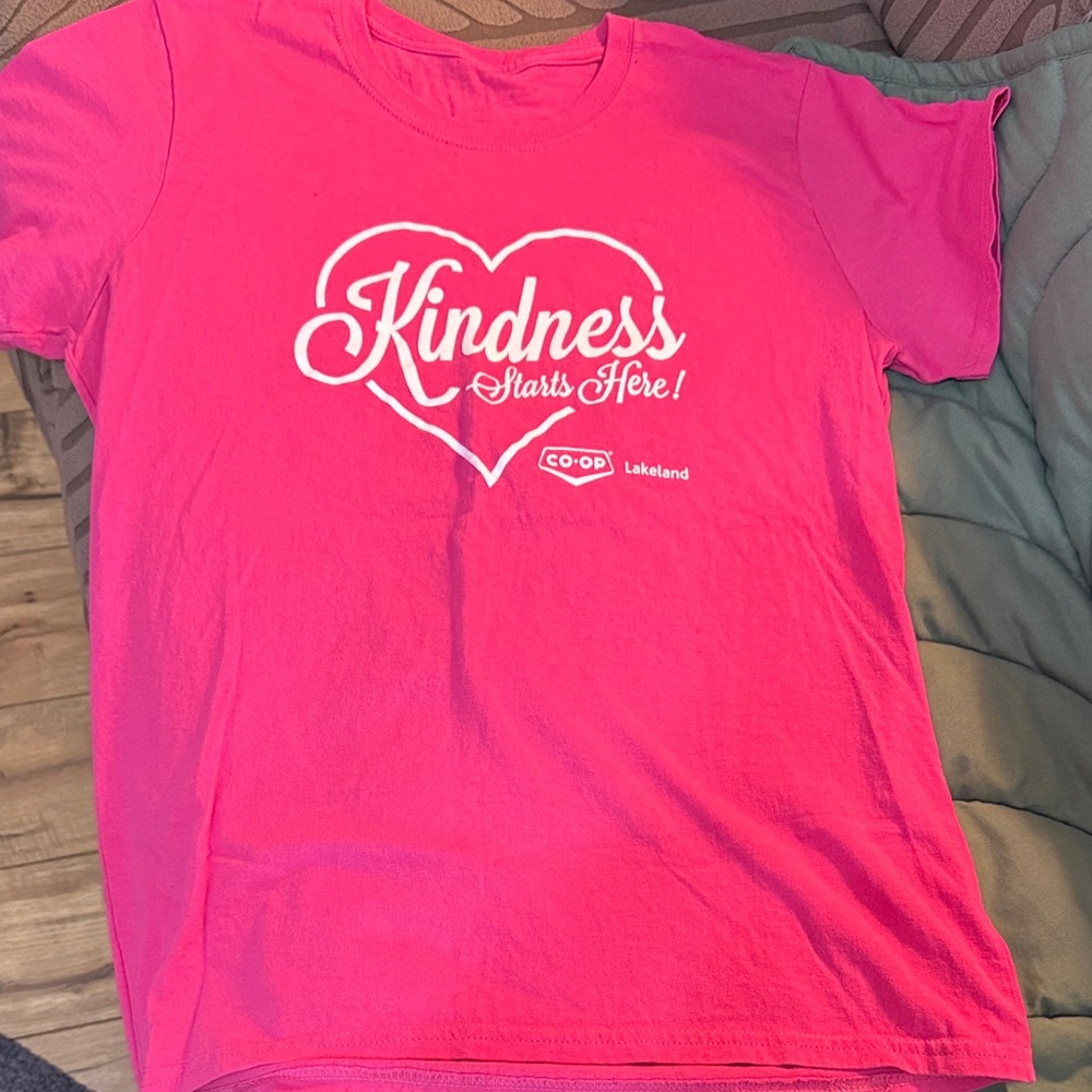 "Kindness Starts Here" Pink Graphic Tee